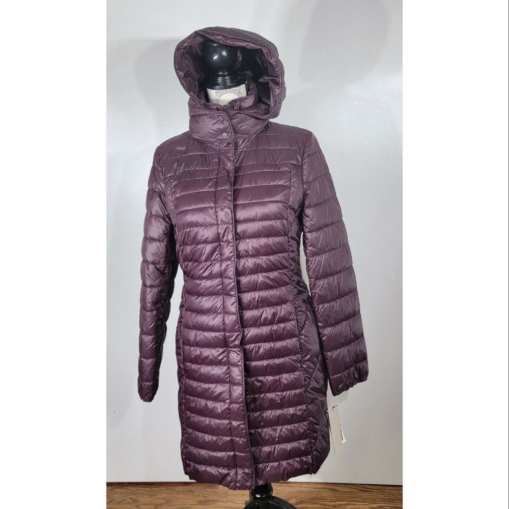 Kenneth Cole New York Zip Puffer Jacket, Purple Women's Size Small, NWT - Picture 2 of 12